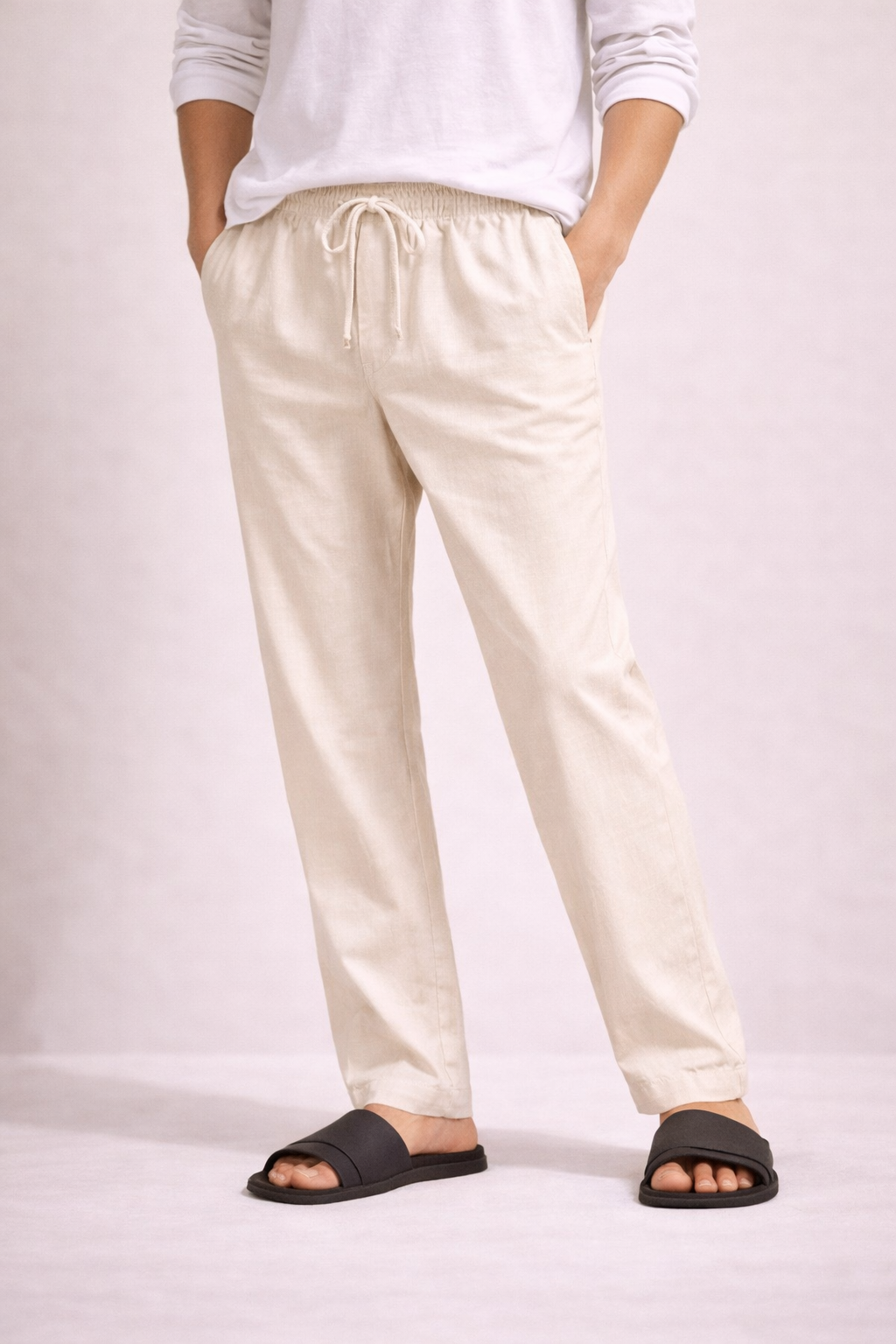 Beige Cotton Pant
