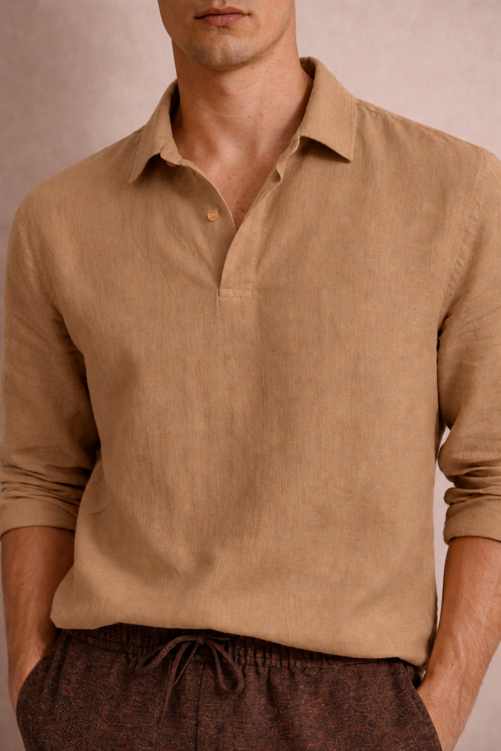 Ease Linen Polo – Amber