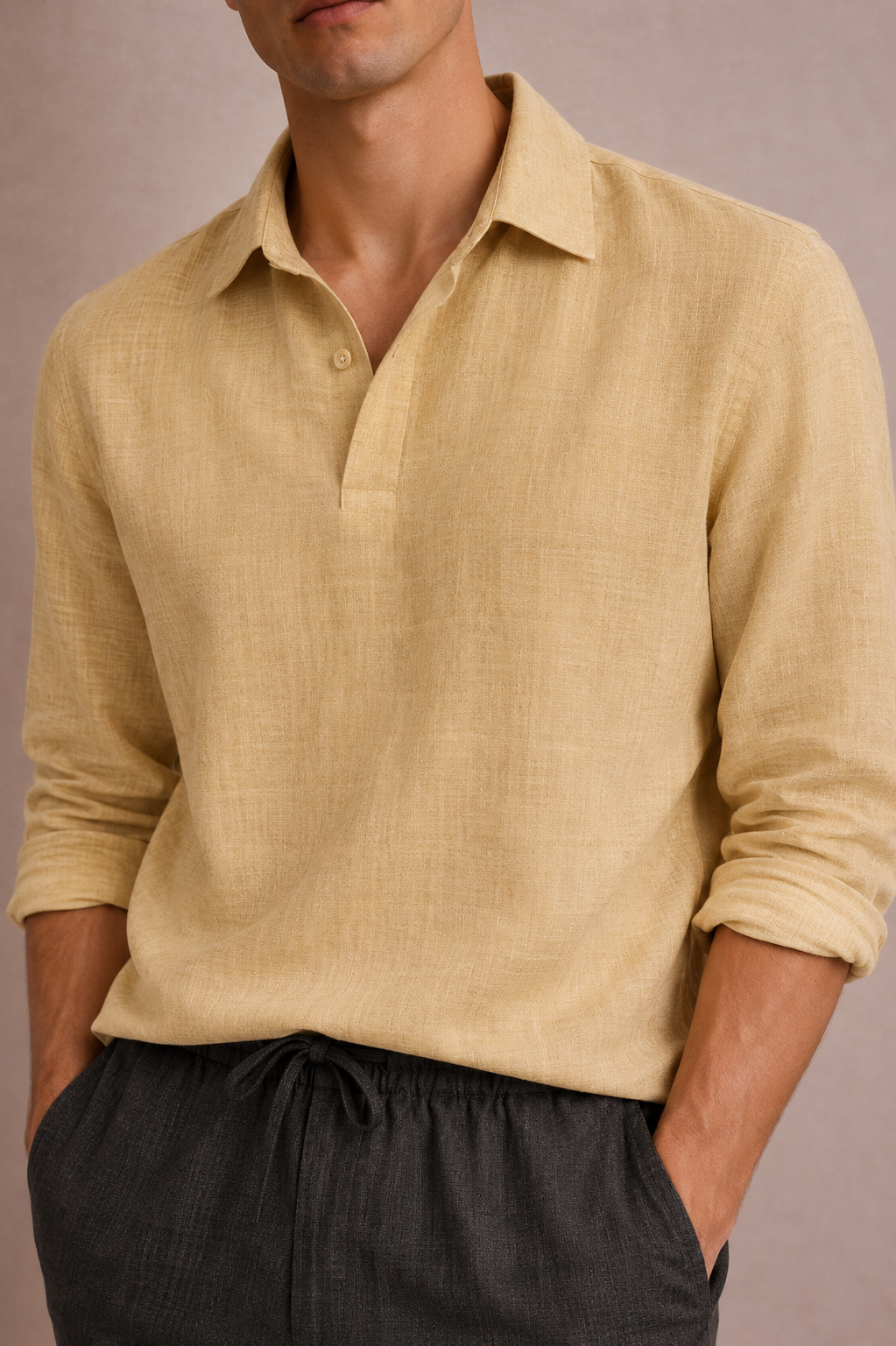 Ease Linen Polo – Sand