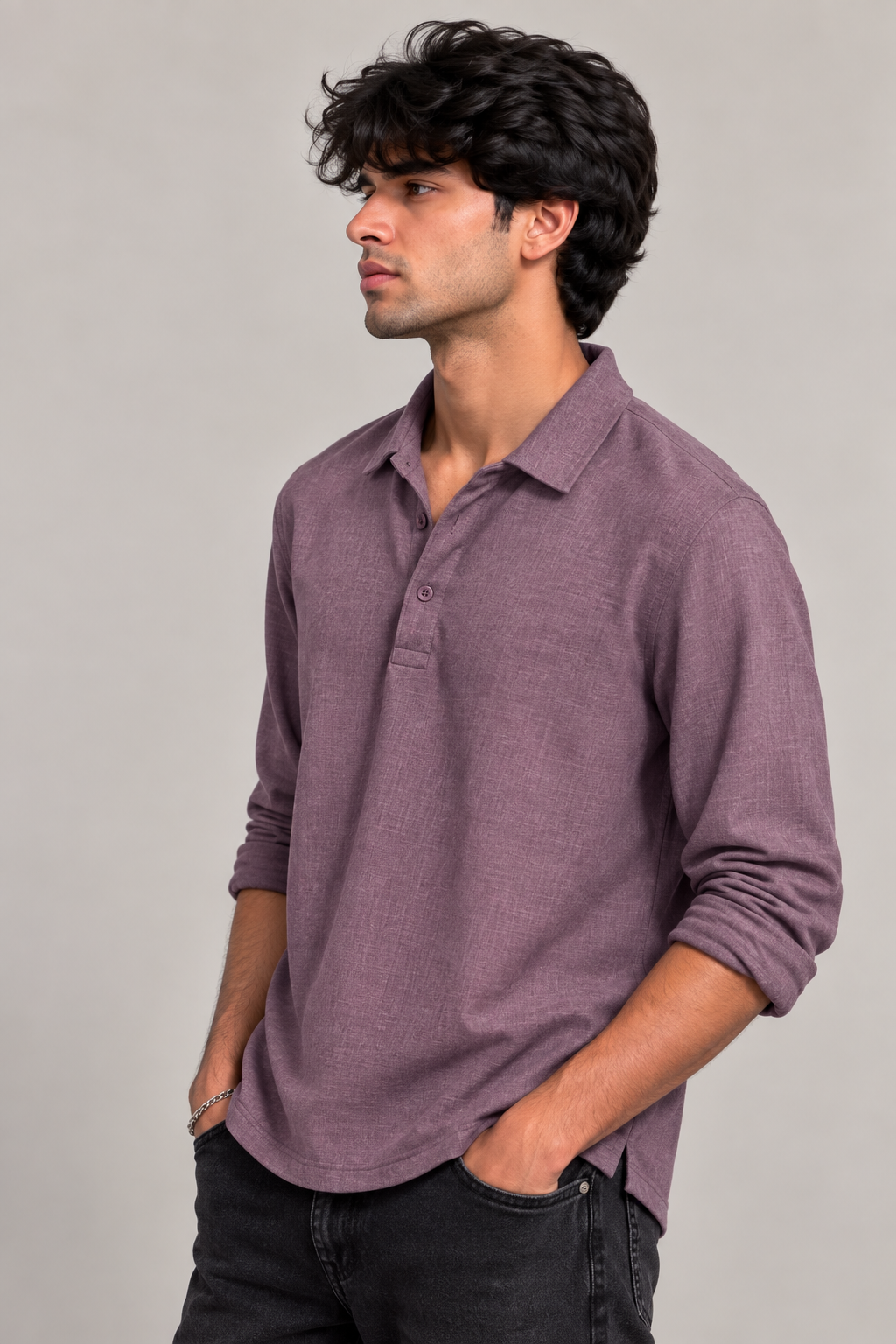 Ease Linen Polo – Dusty Mauve