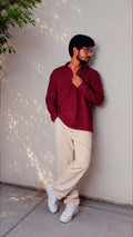 Ease Linen Polo – Wine
