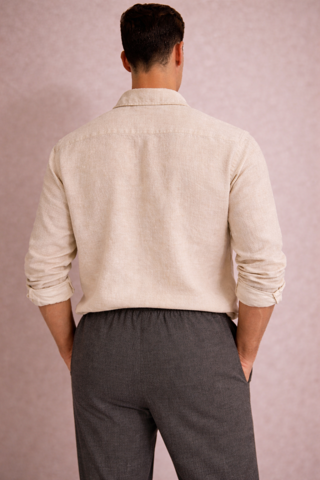 Light Beige Relaxed fit Linen T-Shirt for Men India | KLYTH
