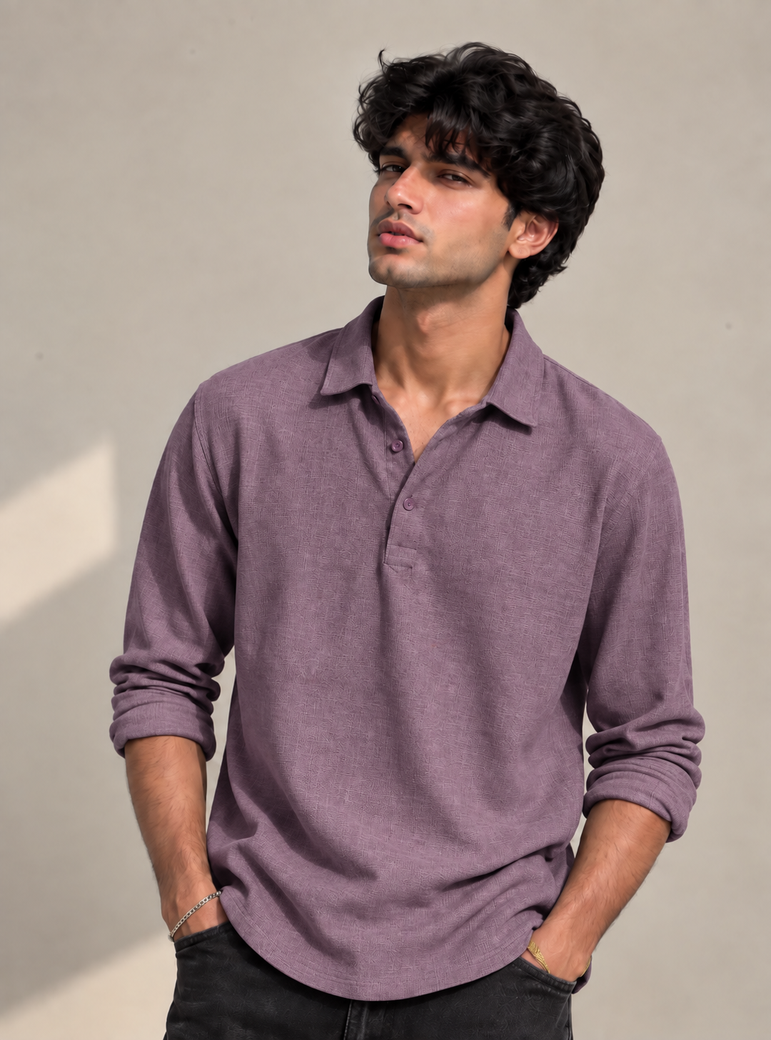 Ease Linen Polo – Dusty Mauve