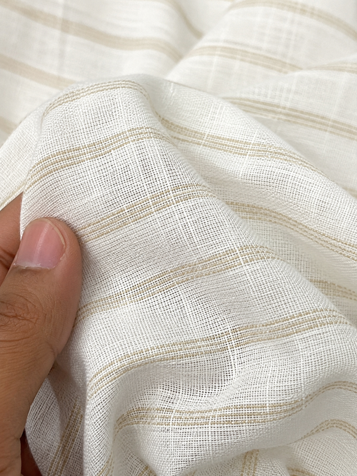 Ease Linen Polo – Ivory Stripe