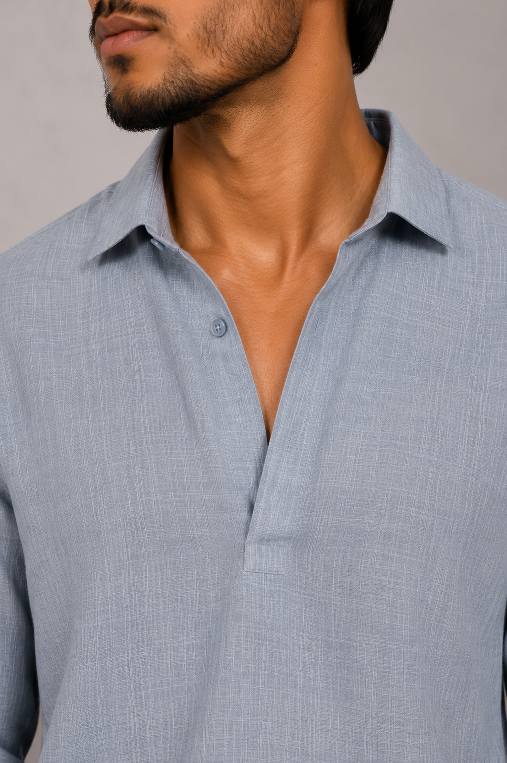Ease Linen Polo – Dusty Blue