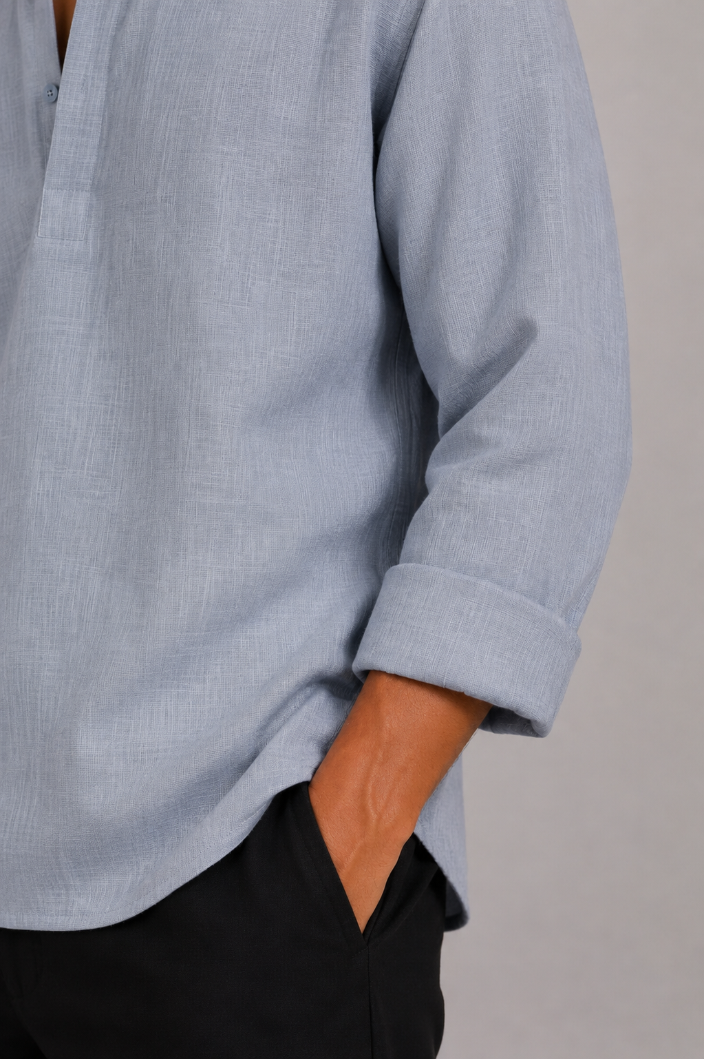 Ease Linen Polo – Dusty Blue