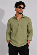 Ease Linen Polo – Sage Green