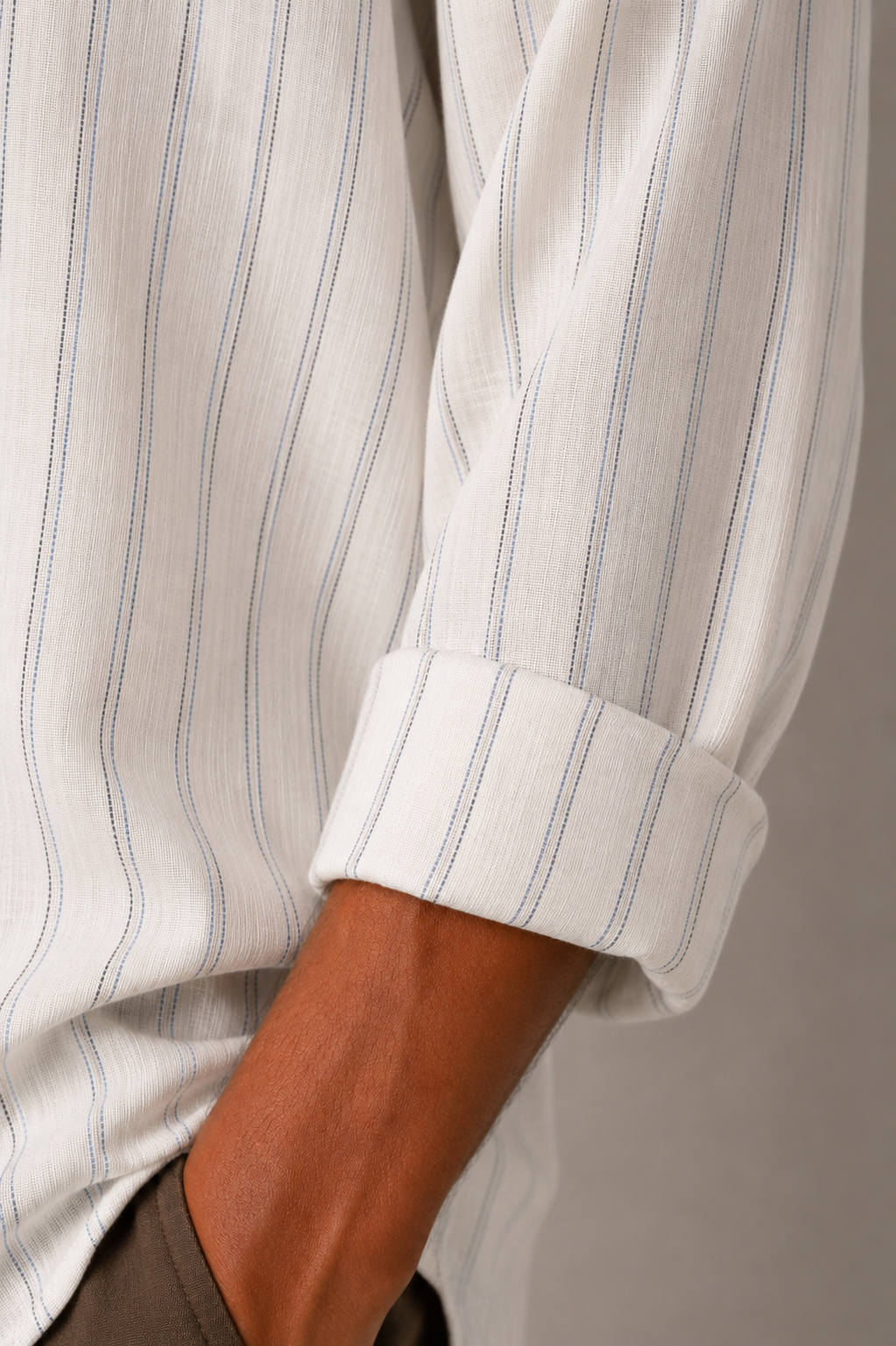Ease Linen Polo – Azure Stripe